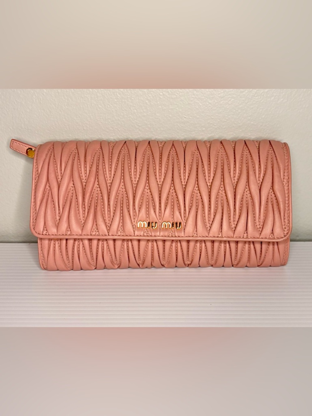 Miu Miu Matelassé Blush Pink Leather Crossbody Bag Euro Summer